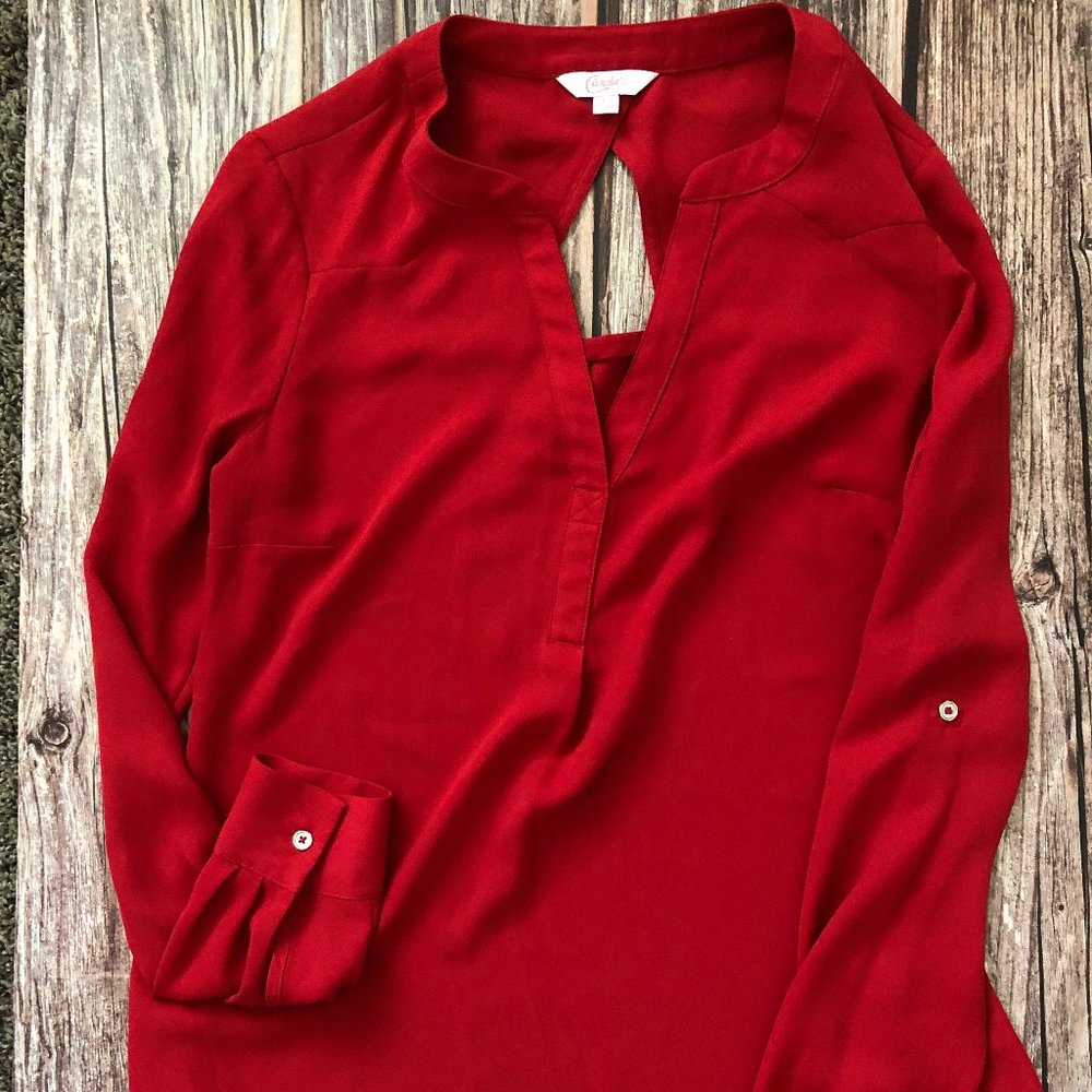 Candie's Red Sheer Blouse Size X Small